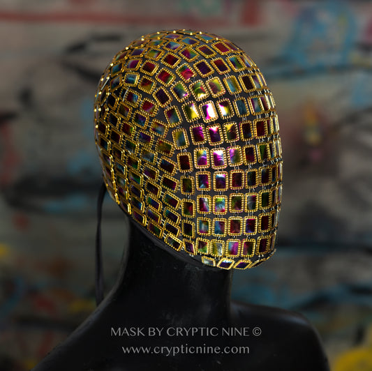 Cosmic Disco V.1 - Gold trim Multicolored Mask