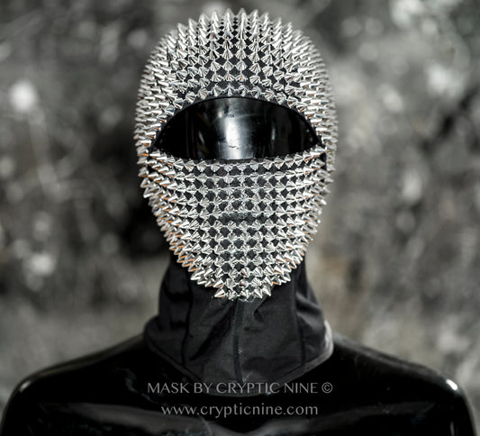 Mad Maxx V.2 Eye Open Silver Spike Mask