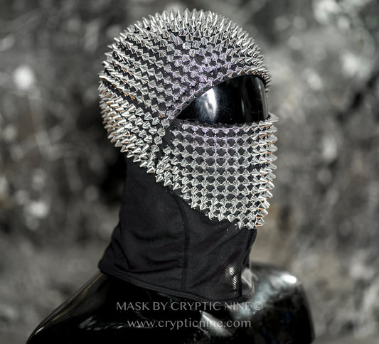 Mad Maxx V.2 Eye Open Silver Spike Mask