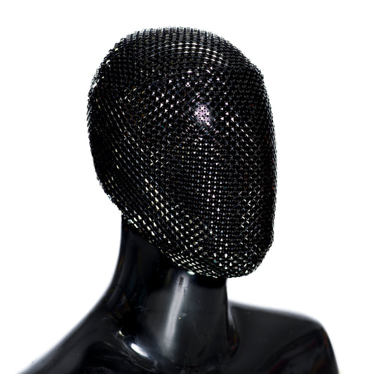 Black Shadow Maze Lace Mask, Custom Handmade metal square jewel pattern