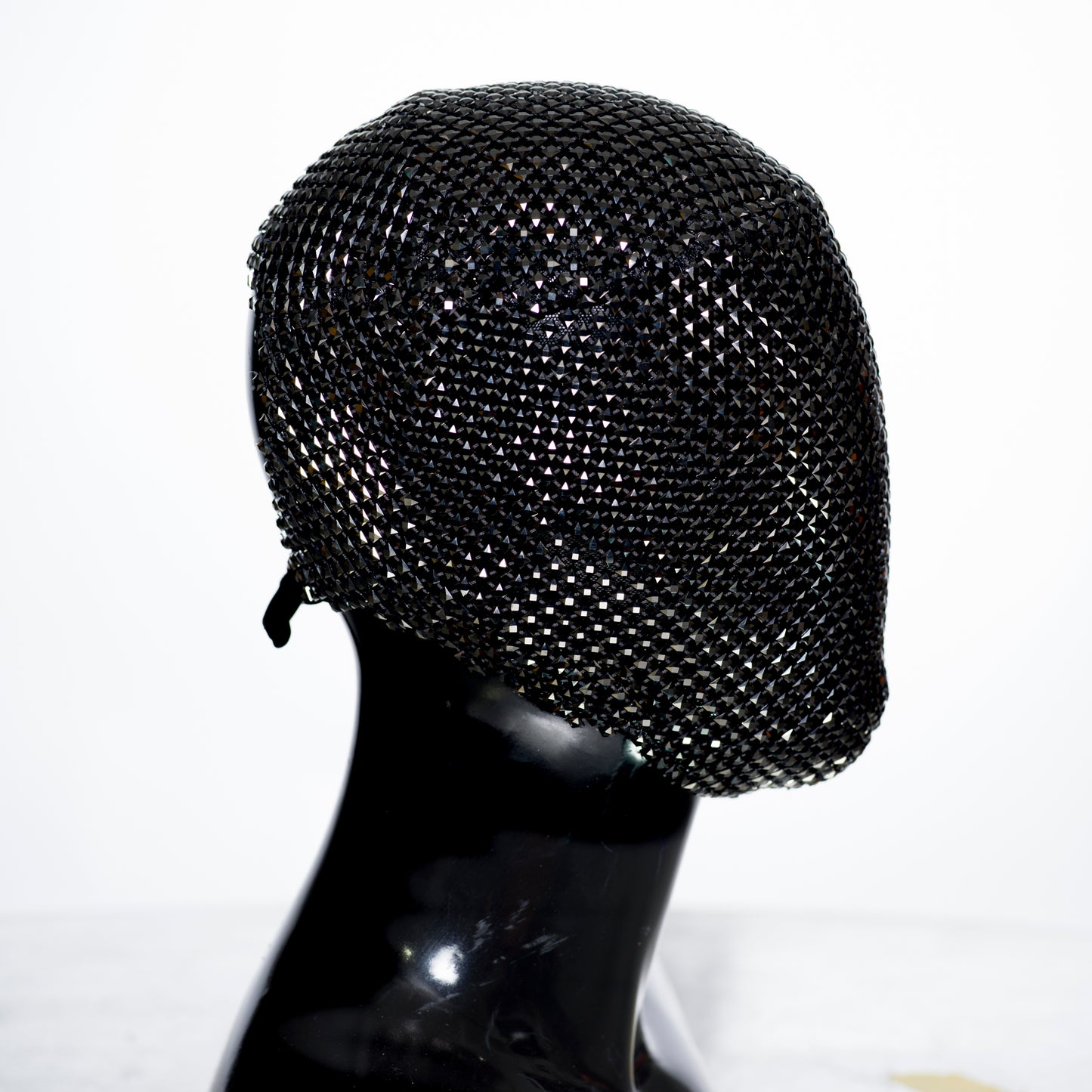 Black Shadow Maze Lace Mask, Custom Handmade metal square jewel pattern
