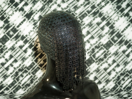 The Gladiator - Black Couture Trim Mask