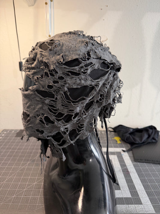 Black and Grey Flow Haute Couture Lace Mask V.5 ( eyes open ) used