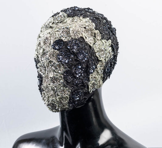Silver and Black Rose Flower Mask