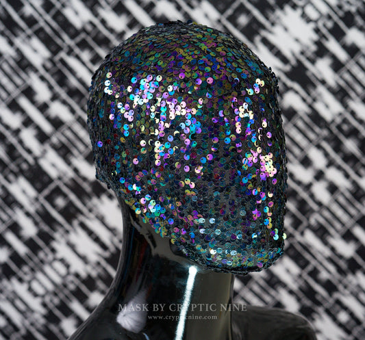 Lace Haute Couture Mask with Multi Colorful Sequins Mask Design - V.2