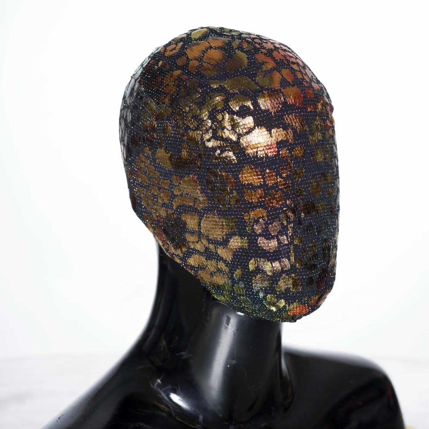 Bronze Shadow Lace Mask, Custom Handmade Iridescence Lace Fabric