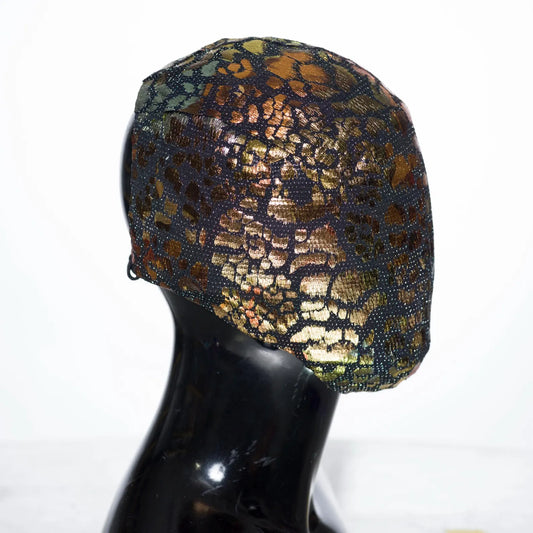 Bronze Shadow Lace Mask, Custom Handmade Iridescence Lace Fabric