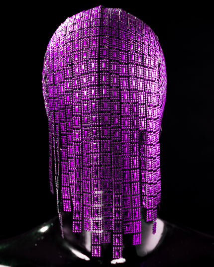 Der Gladiator – Couture-Maske mit rotem Hängebesatz