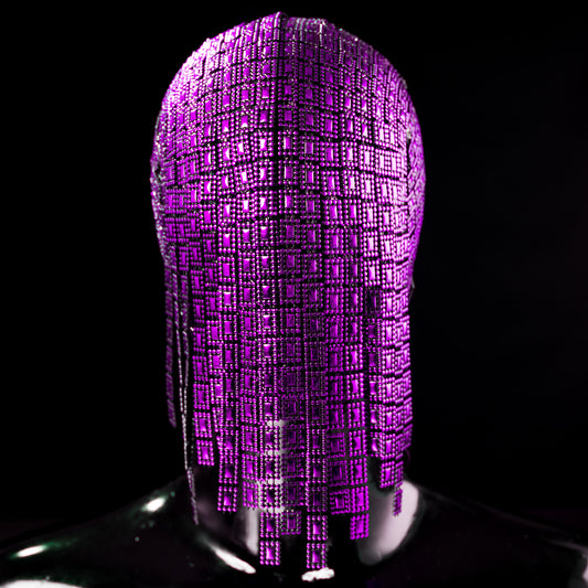 The Gladiator - Purple Hanging Trim Couture Mask