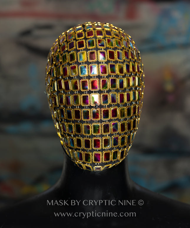 Cosmic Disco V.1 - Gold trim Multicolored Mask