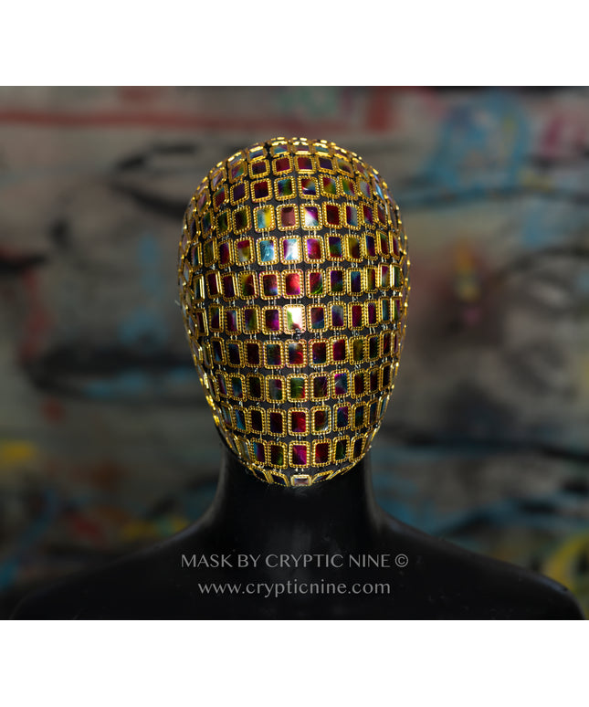 Cosmic Disco V.1 - Gold trim Multicolored Mask