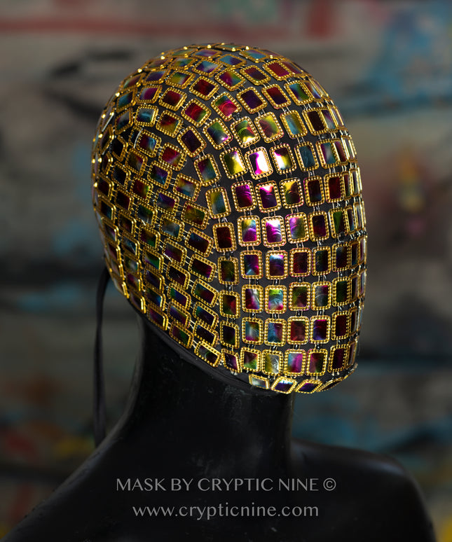 Cosmic Disco V.1 - Gold trim Multicolored Mask