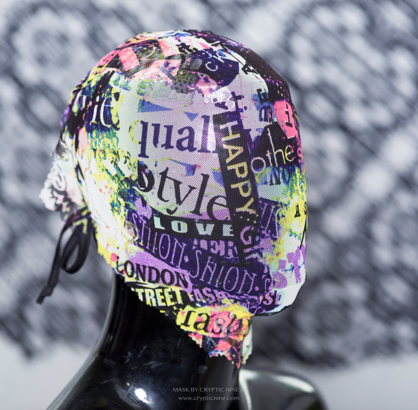 Graphic Design Lace Mask High Fashion Couture, Drape Abstract Fabric design V.7