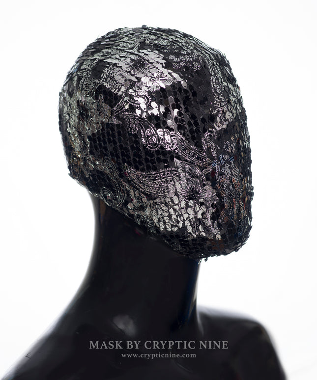 Silver Flower Lace Mask V.1