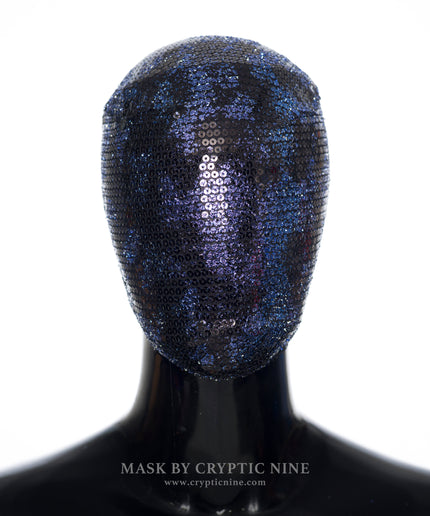 Schwarze Shadow Maze Spitzenmaske, handgefertigtes quadratisches Schmuckmuster aus Metall
