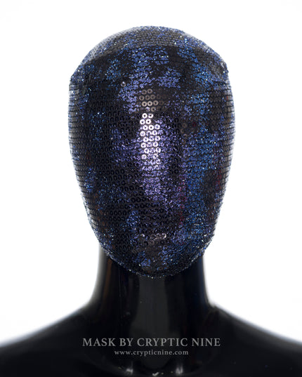 Schwarze Shadow Maze Spitzenmaske, handgefertigtes quadratisches Schmuckmuster aus Metall