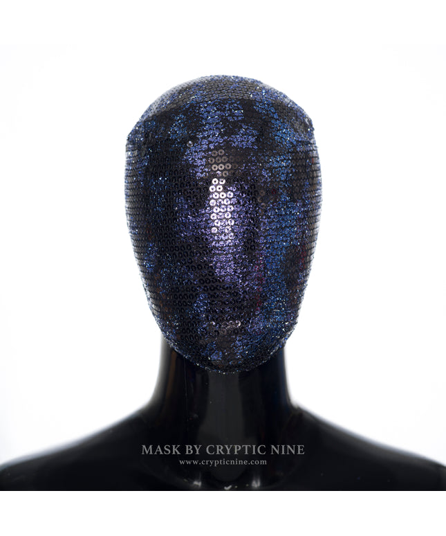 Schwarze Shadow Maze Spitzenmaske, handgefertigtes quadratisches Schmuckmuster aus Metall