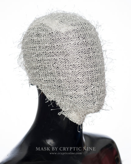 Schwarze Shadow Maze Spitzenmaske, handgefertigtes quadratisches Schmuckmuster aus Metall