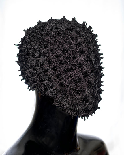 Schwarz-graue Flow Haute Couture Spitzenmaske V.5 
