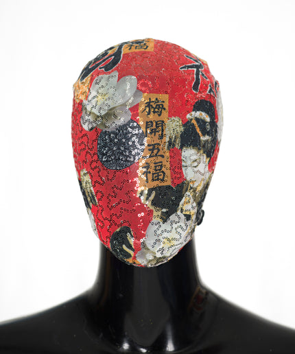Schwarze Shadow Maze Spitzenmaske, handgefertigtes quadratisches Schmuckmuster aus Metall