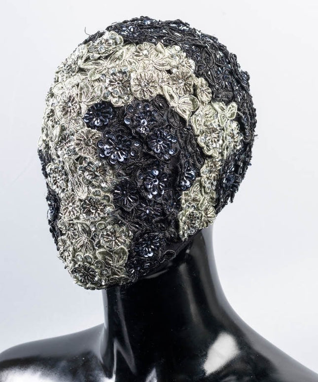 Silver and Black Rose Flower Mask