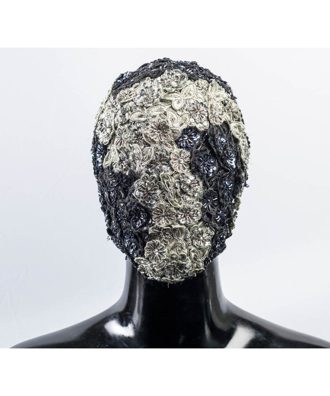 Silver and Black Rose Flower Mask