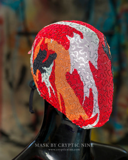 Schwarze Shadow Maze Spitzenmaske, handgefertigtes quadratisches Schmuckmuster aus Metall