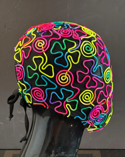 Raver Rainbow, mehrfarbige Spitzenmaske