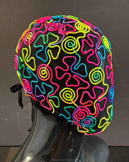 Raver Rainbow, mehrfarbige Spitzenmaske