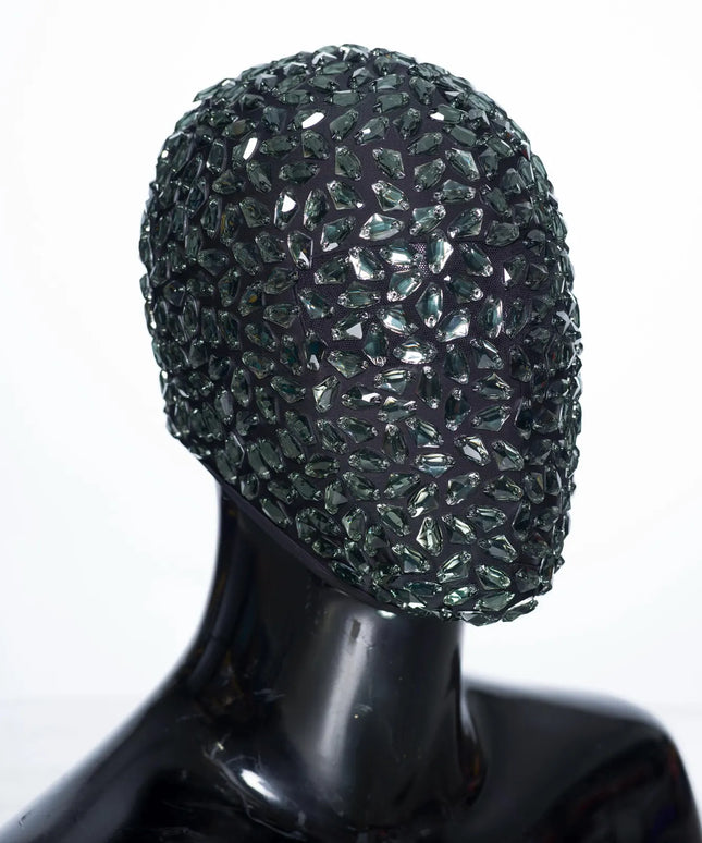 Silver Rock - Mask Handmade Covered in Clear Silver Jewels