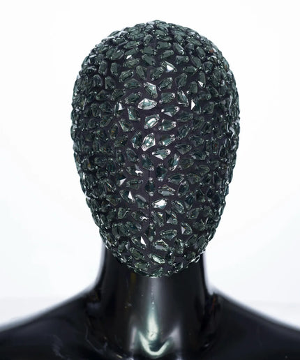 Silver Rock - Mask Handmade Covered in Clear Silver Jewels