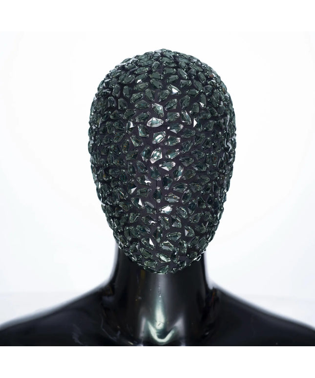 Silver Rock - Mask Handmade Covered in Clear Silver Jewels