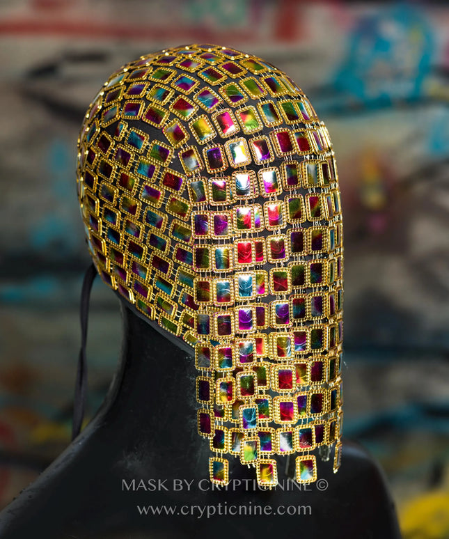 Cosmic Disco V.2 - Gold trim Multicolored Mask