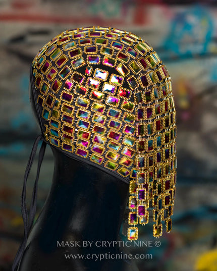 Cosmic Disco V.2 - Gold trim Multicolored Mask